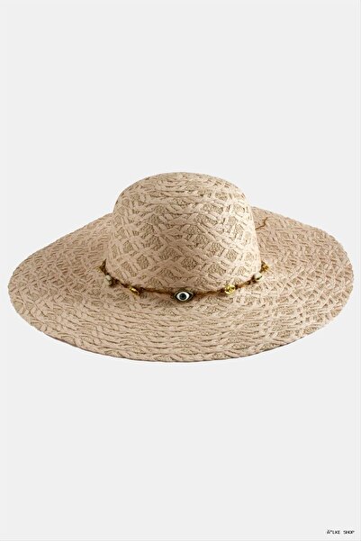 ZERO LAND Ilkestor Eyelet Knitted Straw Hat (205412) Powder Color