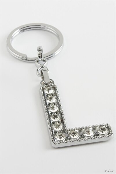 ZERO LAND Ilkestor Silver Color Stone (210034) Letter Keychain
