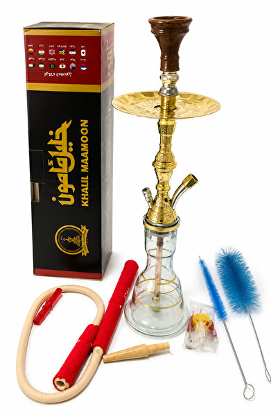 Generic Brand طقم شيشة كامل مع قاعدة زجاجية، وساق معدني، ومنفضة سجائر، ووعاء ...