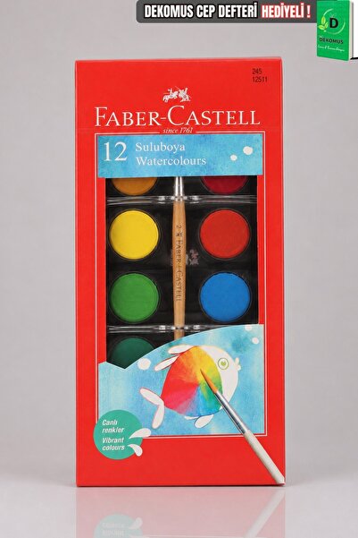 Faber Castell x Dekomus , Orjinal Faber-Castell 12 Renk Sulu Boya