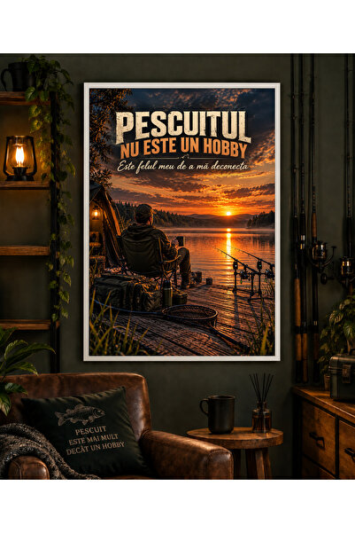 Miutic Print Studio Tablou decorativ pentru pasionații de pescuit „Pescuitul ...