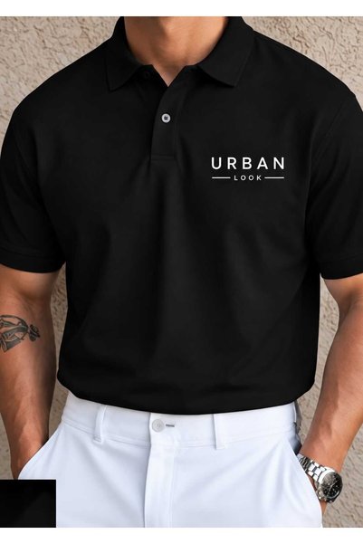 Urban Look تي شيرت بياقة بولو مطبوع عليه Formula 1 للجنسين - تي شيرت بأكمام ق...