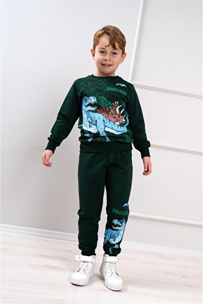 LOFİ KİDS Boy's Patterned 2-Thread Elastic Leg Sweatpants Set