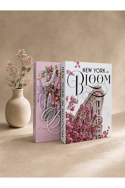 LUMEYA HOME New York in Bloom 2’li Dekoratif Kitap Görünümlü Kutu Seti