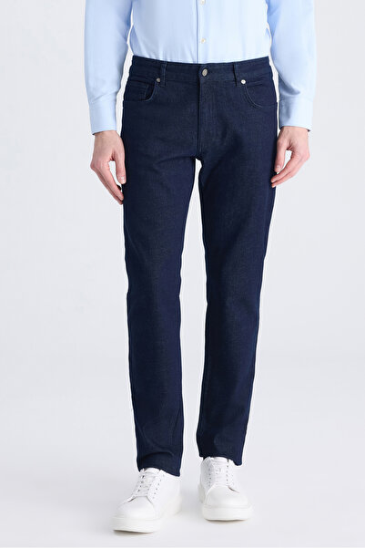 D'S Damat Ds Damat Slim Fit Navy Blue Denim Trousers