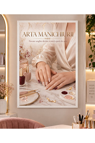 Miutic Print Studio Tablou decorativ pentru Nail Studio „Arta Manichiurii”, T...
