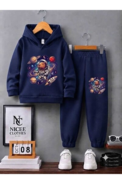 NC Nicee Clothes طقم رياضي للأطفال للجنسين (طباعة سينكاب الفضاء للشتاء)