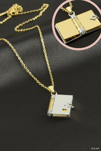 ZERO LAND Ilkestor Heart-Shaped Notebook Steel (223625) Necklace Ebruli