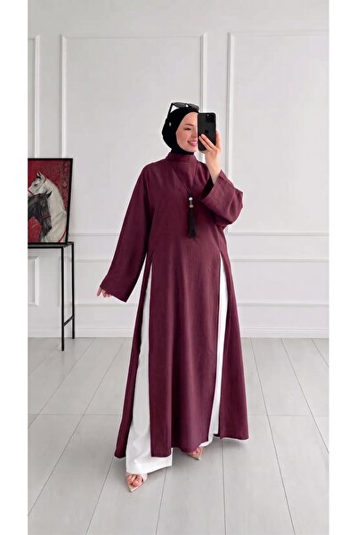 Trend Paris Yırtmaç Detaylı Uzun Tunik Bordo