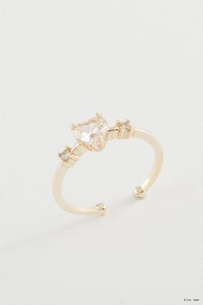 ZERO LAND Ilkestor Heart Zircon Stone (231524) Ring Yellow