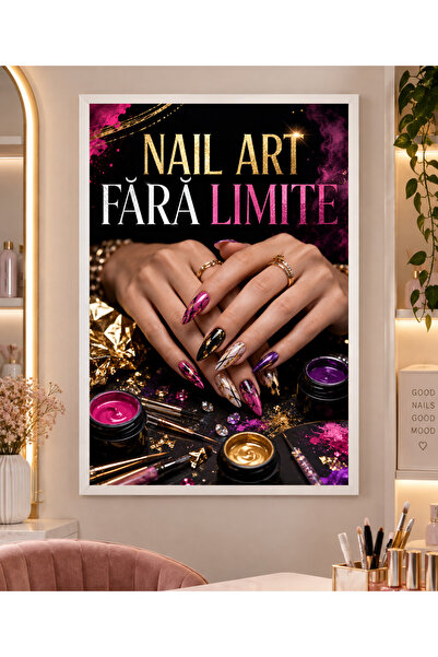 Miutic Print Studio Tablou decorativ pentru Nail Studio „Nail Art Fără Limite...