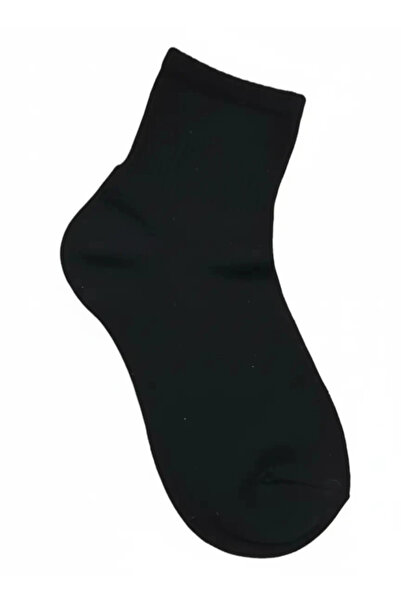 EfemİcGiyim Black Color Patternless & Youth College Socks 12-Piece Pack