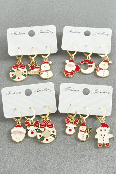 ZERO LAND Ilkestor Christmas Themed Luxury Enamel (225129) Earrings Ebruli
