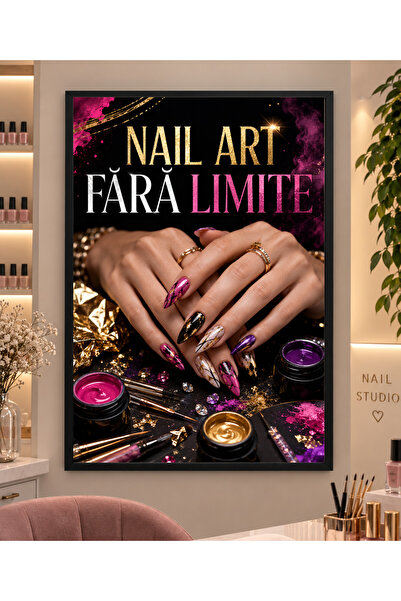 Miutic Print Studio Tablou decorativ pentru Nail Studio „Nail Art Fără Limite...