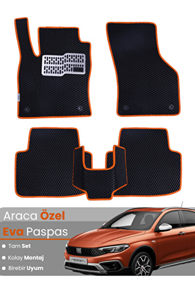 CYBERLİNE Fiat Egea Cross,Hatchback Uyumlu EVA Paspas Tam Set – Birebir Uyum,...
