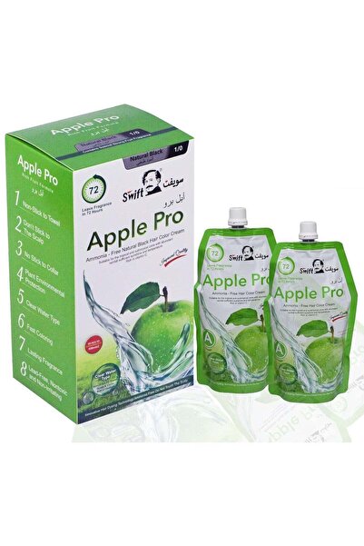 Apple Pro صبغة شعر لتغطية الشيب - أسود طبيعي، 500 مل
