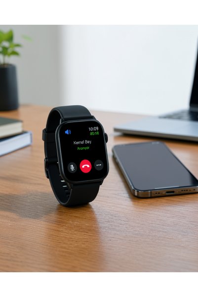 Azrlya Akıllı Saat 7 Kordonlu Bluetooth Aramalı Nabız ve Dokunmatik Akıllı Saat