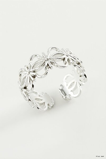 ZERO LAND Ilkestor Flower Metal Ring (03448) Silver Color