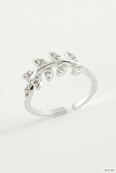 ZERO LAND Ilkestor Leaf Zircon Stone Ring (03357) Silver Color