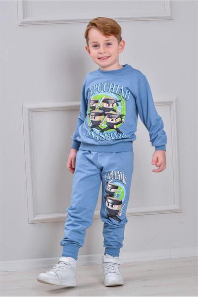 LOFİ KİDS Boy's Patterned 2-Yarn Elastic Leg Sweatpants Set - 5021