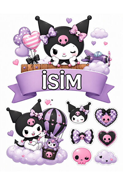 telaşe memuru İSİMLİ - Kuromi Yenilebilir Pasta Süsü - Kuromi Pasta Resmi ve ...