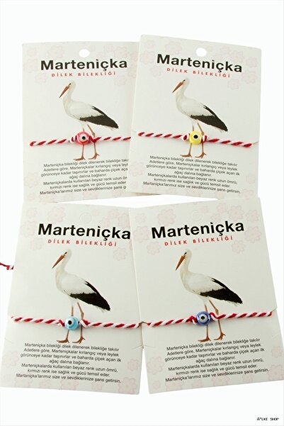 ZERO LAND Ilkestor Nazar Cam Boncuk Marteniçka Rope (02432) Bracelet Red