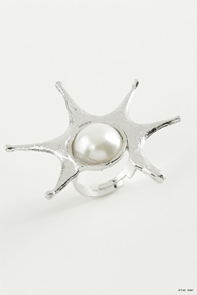 ZERO LAND Ilkestor Sun Pearl Metal Ring (03410) Silver Color