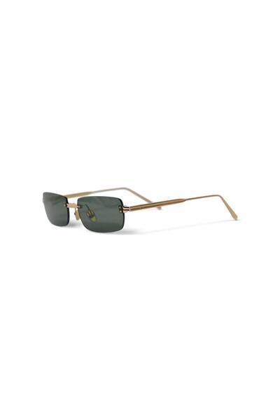 SBR Velor Ochelari de Soare, Rimless, Ramă Titan Aurie, Lentile Nylon Verzi, ...