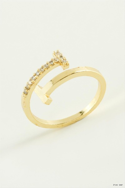 ZERO LAND Ilkestor Nail Zircon Stone (03350) Ring Yellow