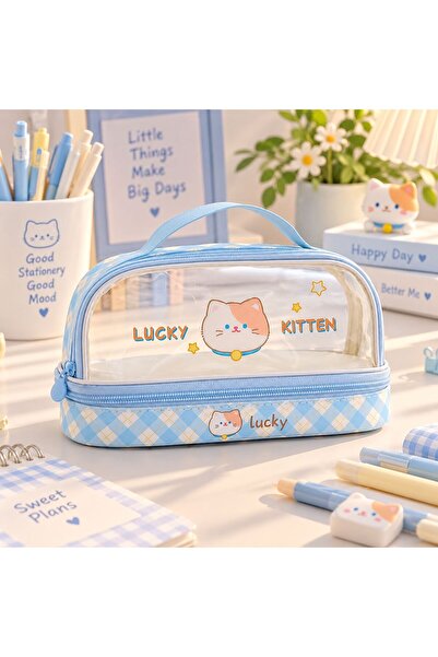 BABUN Large Volume Zippered Japanese Korean Style Transparent Water-Resistant...
