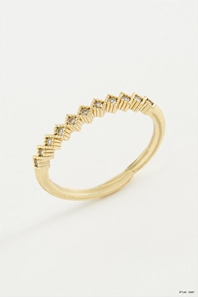 ZERO LAND Ilkestor Baklava Shape Stone Metal (03120) Ring Yellow