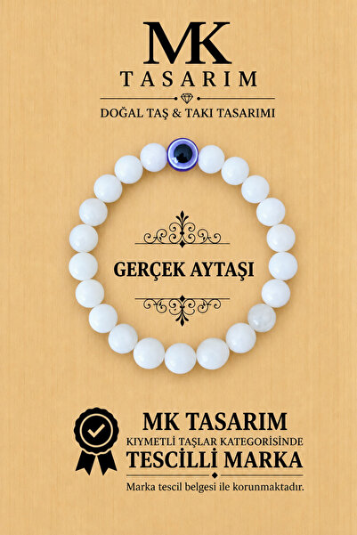MK tasarım سوار من حجر القمر الحقيقي MK.7000.859 - سوار للراحة والهدوء والطاق...