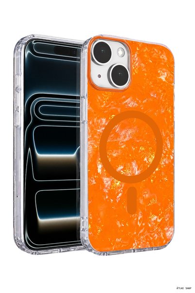 ONEGIF Ilkestor iPhone 14 Mila Wavy Magsafe Cover (13440) - Orange