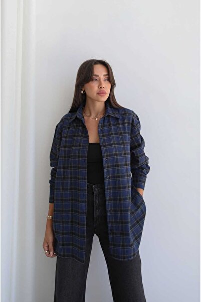 Havoş Lacivert Plaid Oduncu Ekose Gömlek