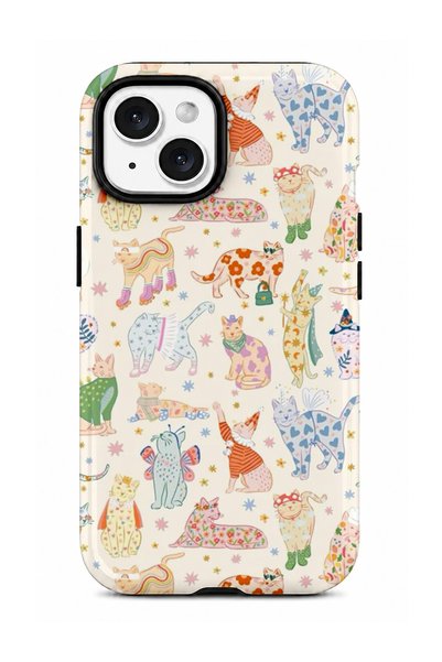 EDELFU Compatible with iPhone 13 / 14 - Double Layer Cover with Cat Design, G...