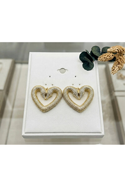 Casa Shop Cercei inimă pentru femei, de culoare aurie, cu design elegant de ș...