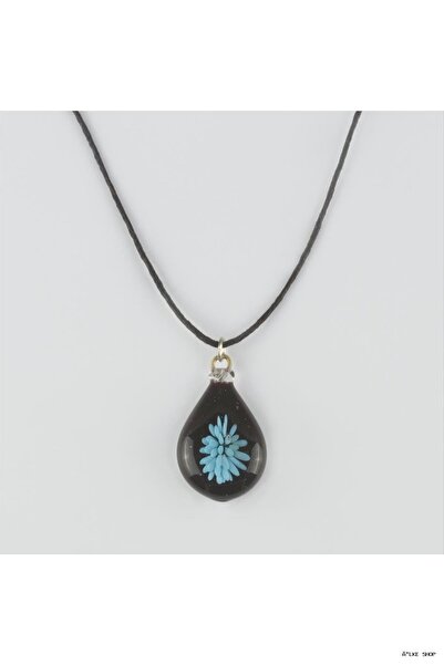 ZERO LAND Ilkestor Flower Glass (10913) Necklace Black