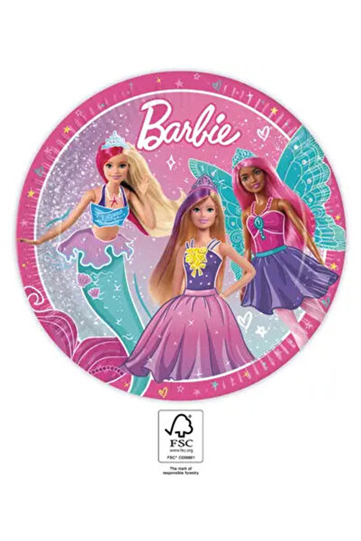 Barbie Fantasy paper plate 8 pcs 23 cm FSC