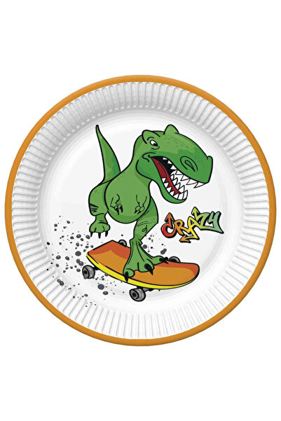 Dinozaur Crazy paper plates 8 pcs 22.7 cm