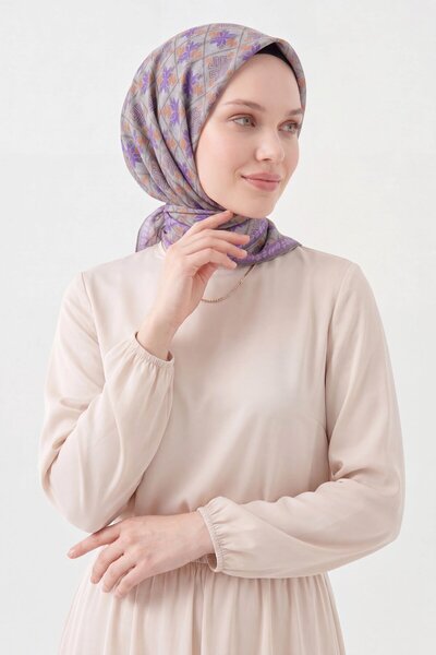 Silk Home Soft Eşarp Minimal Motif Mor