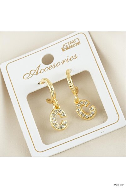 ZERO LAND Ilkestor Lettered New Season Metal Stone (22729) Earrings C