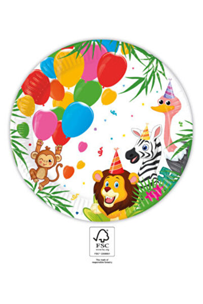 Javoli Jungle Balloons paper plate 8 pcs. 23 cm FSC
