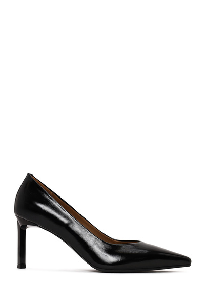 Derimod Women's Black Thin Heeled Patent Leather Stiletto Af140004Dr
