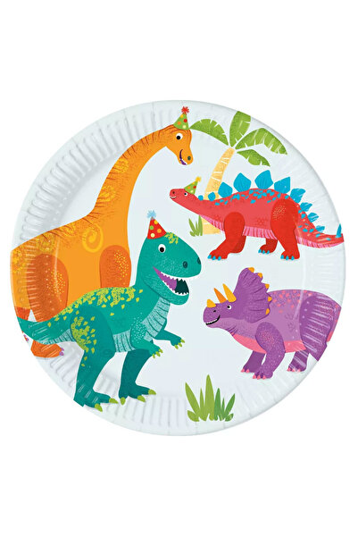 Dinozaur Party paper plate 8 pcs 23 cm FSC
