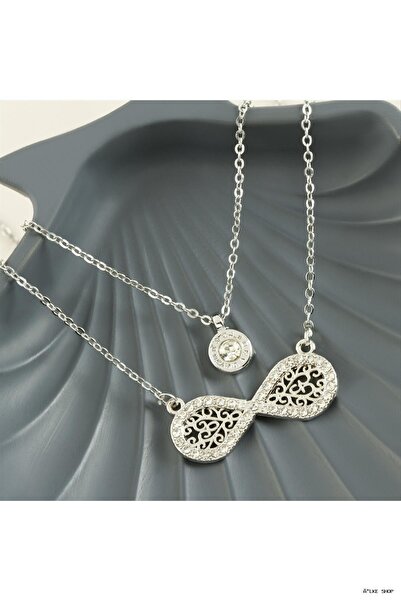 ZERO LAND Ilkestor Infinity New Season Double Necklace (22804) Silver Color