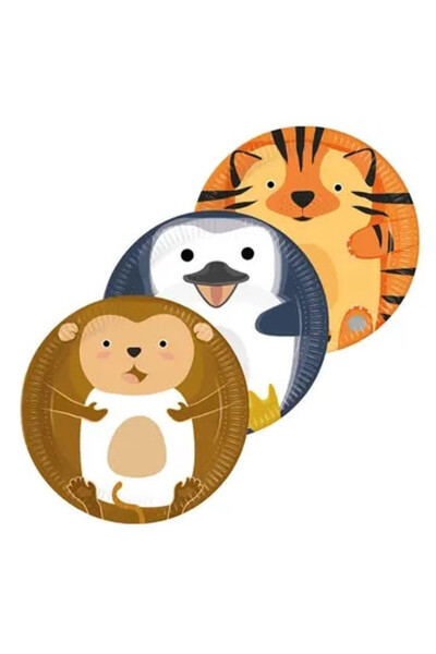 Animale Zoo paper plate 8 pcs 23 cm FSC