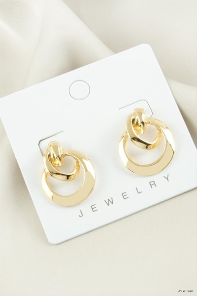 ZERO LAND Ilkestor Ring Braided New Season Metal (22113) Earrings Yellow