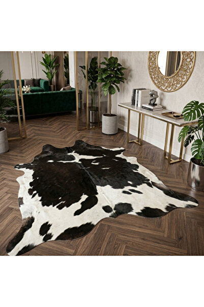 Lanorra Siyah Beyaz ithal Premium Hakiki Dana Postu 200x185cm