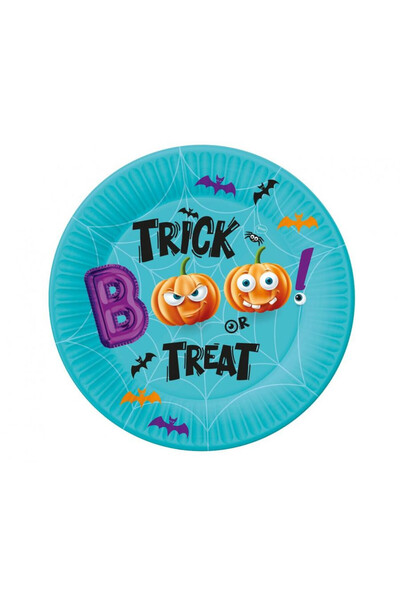 Halloween Boo farfurii de hârtie set de 6, 18 cm