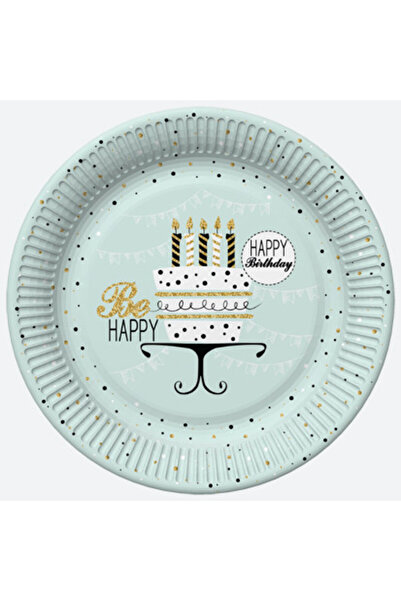 Javoli La mulți ani Mint Farfurie de hârtie Happy Birthday set de 8 - 18 cm